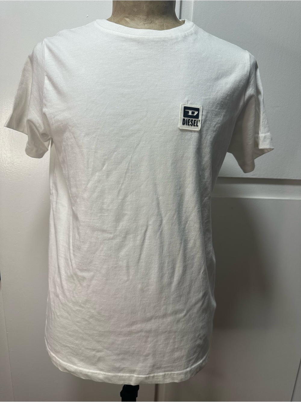 Diesel Men’s White Logo Patch Tee. Sz. S